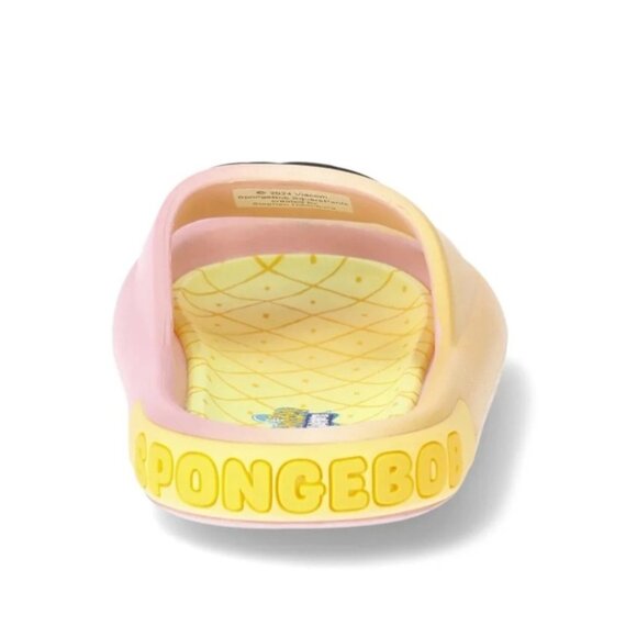 SpongeBob SquarePants Slide Sandals Pink Yellow Woman Size 10 - Picture 4 of 5